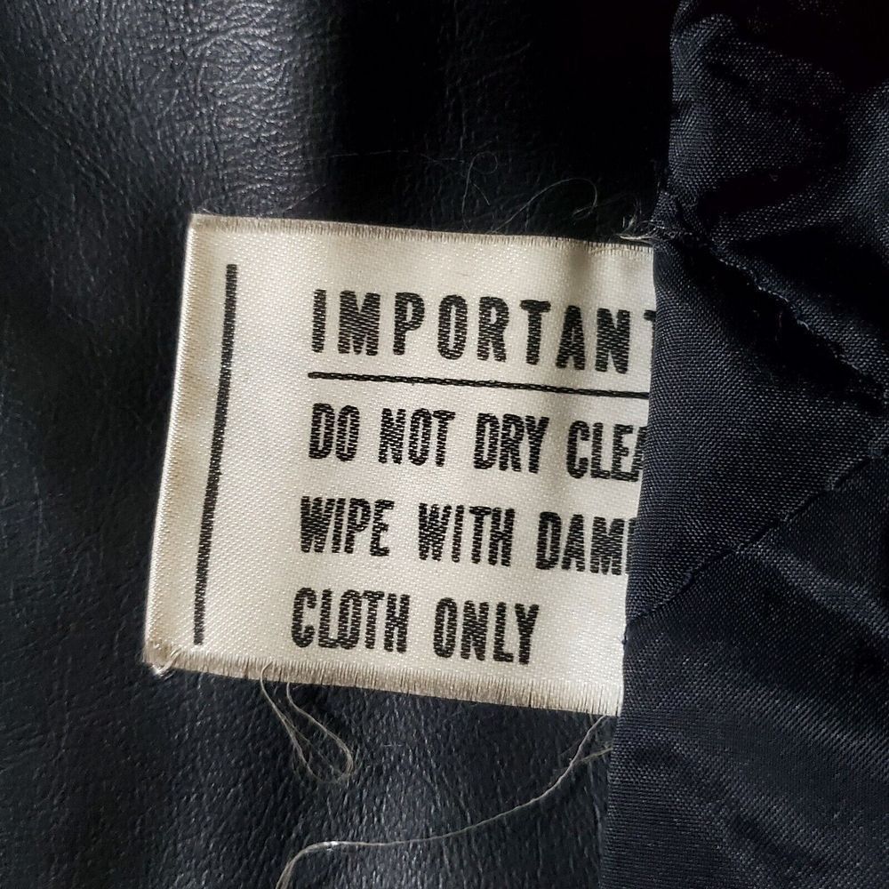 Vintage Womens Faux Leather Motorcycle Jacket Size Large Moto Zip Biker Grunge - Picture 9 of 9